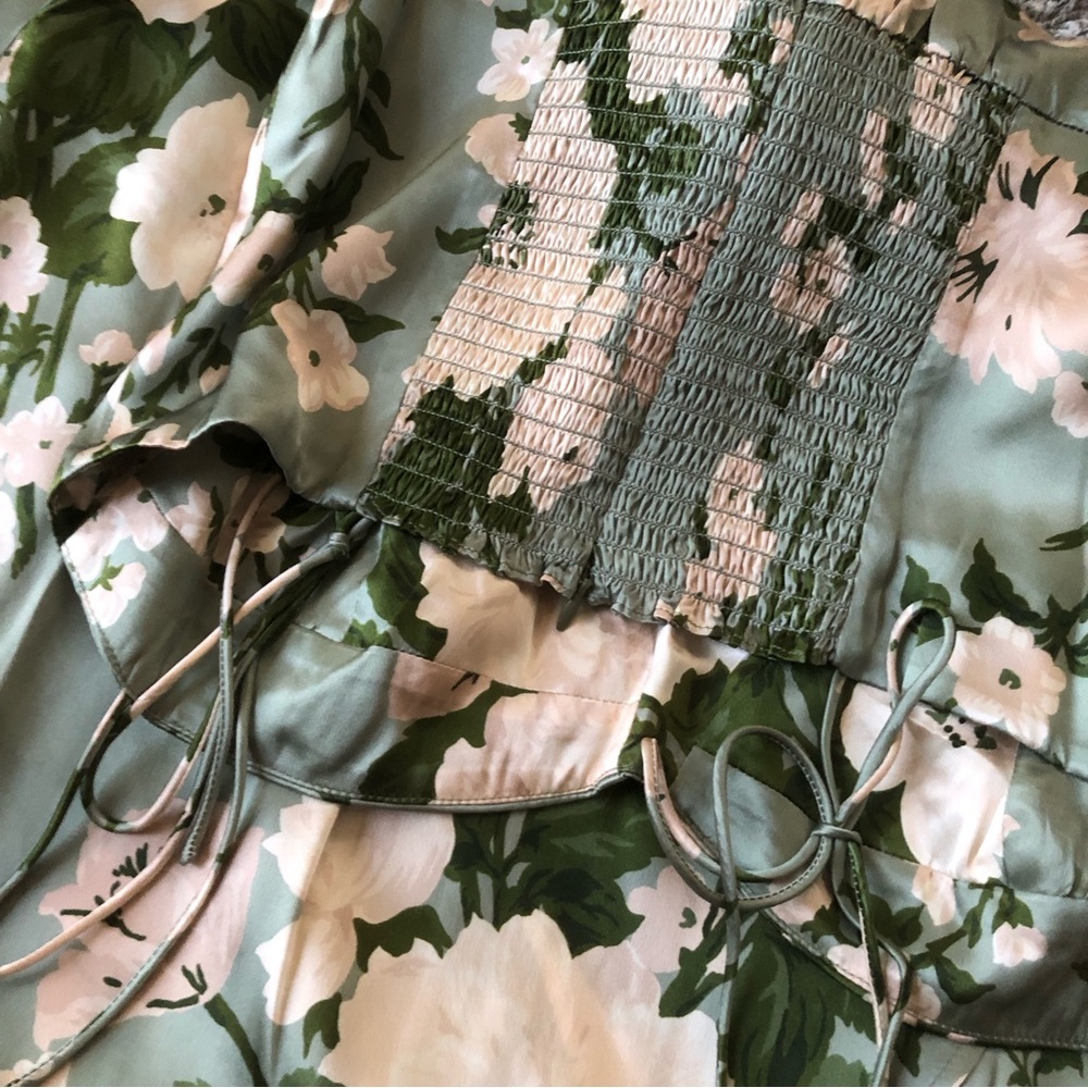Reformation Marguerite Silk Dress - Tarragon - Picture 7 of 12